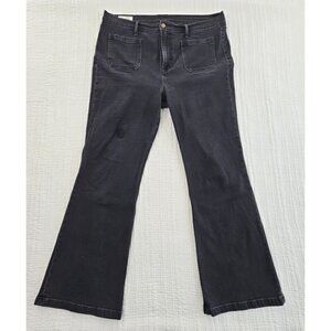 Gap '70s Flare High Rise Jeans Women's 18R 34x31 Black Stretch Denim EUC LN